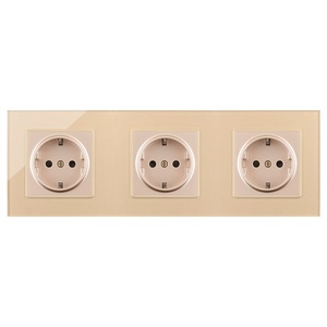 Ổ Cắm Điện 16A Châu Âu Ổ Cắm Điện Ổ Cắm Trên Tường Kính Vàng Tây Ban Nha Nga Đơn Đôi Ba Ba Bốn Lần - Product Image 3