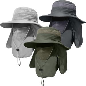 Outdoor Nylon <b>Sun</b> Protection <b>Hat</b> for Unisex Wide Brim Cycling & Travel Fishing <b>Hat</b> <b>with</b> Face & <b>Neck</b> <b>Flap</b> - Product Image 1