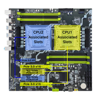 NOUVEAU Kit PC de bureau avec carte mère X99-2D3, combo double processeur Intel Xeon E5 2696 V4, 4x 16 Go DDR3 RDIMM, carte mère X99 double CPU