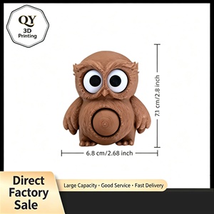 Llavero de Búho Impreso en 3D de PLA, Juguete Antiestrés con Ojos Giratorios, Lindo Colgante Divertido para Bolsos, Regalo para Niños - Product Image 6