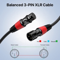 Câble XLR mâle vers femelle 3 broches, câble audio professionnel en cuivre pour microphone, pour table de mixage, enceinte, studio d'enregistrement, scène