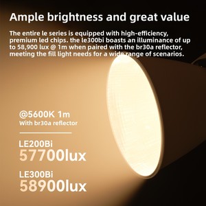 Godox LE200/300/600W Lumière d'appoint bicolore pour diffusion en direct avec contrôle DMX/télécommande pour la photographie vidéo professionnelle et les présentateurs - Product Image 2