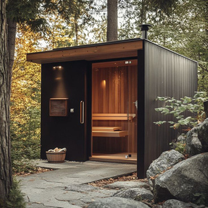 Atacado Sauna Ao Ar Livre 4 Pessoa Thremospure Madeira Portátil Sauna Vapor Wet <span class=keywords><strong>Steam</strong></span> Função Com Fogão Aquecimento Villas Preço Baixo - Product Image 2