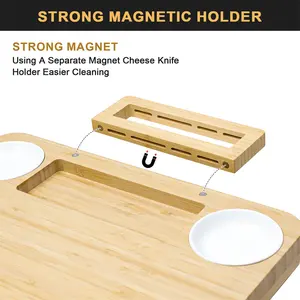 Set di taglieri magnetici grandi per salumi tagliere per formaggi personalizzate uniche in legno di Acacia, piatto per vassoio per carne, antipasti e formaggio