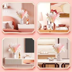 Hot Selling Wholesale 40pcs Pink Carton Box Day Faux 43cm Pampas Simulated Feathers Grass Decoration Artificial <strong>Pam</strong> - Product Image 5