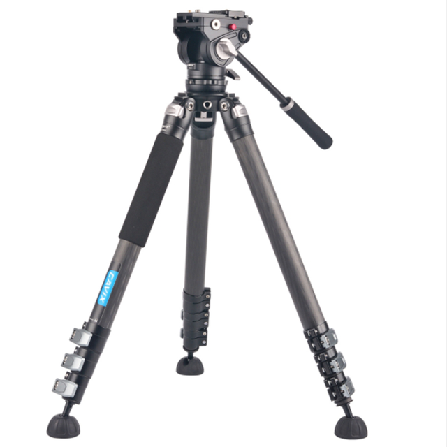 CAVIX VF364 Light-weight Professional Portable 10-Layer Carbon Fiber Camera Video Tripod Low Angle Shooting 12kg Load Capacity