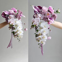 Fleurs artificielles en gros pour Halloween, bouquet cascade de gouttelettes d'eau pour photographie, décoration intérieure, table, tissu, plastique