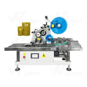 Cheap automatic scratch card flat surface candy pouches label applicator labeling machine for sale