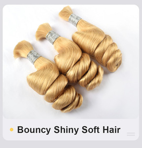 ผมแท้แบบลอนคลาย  แบบถักมือ  ความหนาแน่นสองชั้น  เกรด 10A  สำหรับต่อผมแบบโบโฮ - Product Image 4