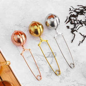 Outils <span class=keywords><strong>de</strong></span> café et <span class=keywords><strong>de</strong></span> thé 304 acier inoxydable rétractable Portable thé fuite passoire fil pince <span class=keywords><strong>boule</strong></span> ronde thé infuseur filtre - Product Image 1