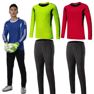 <b>Padded</b> Long Sleeve Goalkeeper Jersey Set Color Block Splicing Breathable Custom Team Training Football Uniform - Product Image 1