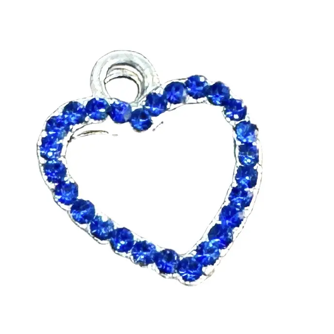 Zeta Phi Beta Donkerblauw Baby Blauwe Strass Love Charms Zpb Mini Hartvormige Hanger Voor Kettingen Armbanden Sieraden Maken