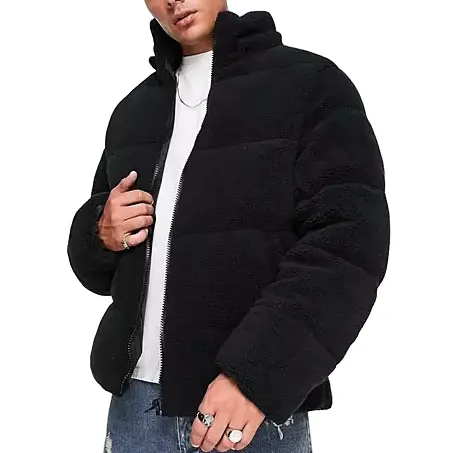 Removable Hooded Black Heavy Designer Parka Men's Down Coat Oem Winter Padded Bubble Custom Logo Men Puffer Jacket