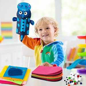 Dinosaurios DIY Wiggle Googly Eyes Storytelling Juego <span class=keywords><strong>de</strong></span> rol Arte Artesanía <span class=keywords><strong>Fieltro</strong></span> Calcetín Marioneta <span class=keywords><strong>de</strong></span> mano Kit <span class=keywords><strong>de</strong></span> fabricación - Product Image 6