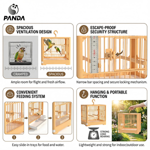 Gabbia per pappagalli gabbia per uccelli grande spazio traspirante a piedi uccello artefatto Villa casa portatile all'aperto in plastica solida fabbrica all'ingrosso - Product Image 3