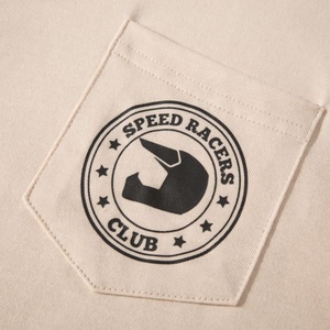 OEM การพิมพ์ผ้าฝ้าย100เปอร์เซ็นต์เสื้อยืดขนาดใหญ่ธรรมดาขนาดใหญ่มีกระเป๋า - Product Image 4