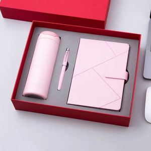 Custom Diary Luxury White PU Leather Notebook Gift Box Set Business Gift Thermos Cup <b>Journal</b> Gift Set With Pen and Water Bottle - Product Image 4