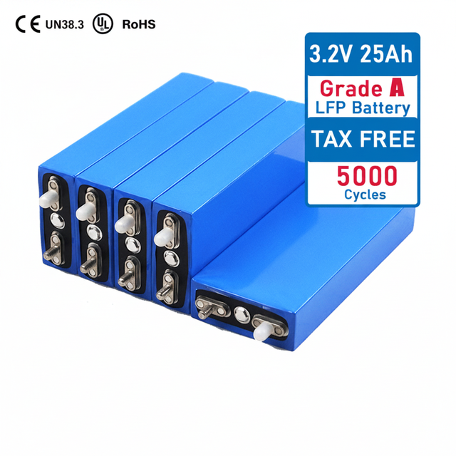 3.2V 25Ah LiFePO4 Battery Cell High Capacity Lithium Iron Phosphate Battery for Solar ESS RV Golf Cart Marine DIY Pack