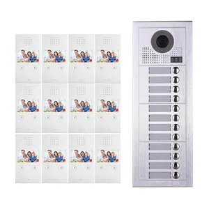 12アパート用の画像メモリとネームプレートマルチアパートビデオインターホンシステムアクセス制御システム