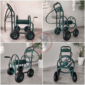 Chariot enrouleur de tuyau portable en acier inoxydable robuste <span class=keywords><strong>avec</strong></span> conteneur à quatre <span class=keywords><strong>roues</strong></span> OEM pour outils de jardin et arrosage de la pelouse - Product Image 6