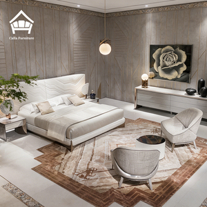 Letto Matrimoniale di Lusso in Stile Italiano, Design Personalizzato di Alta Gamma, Modello in Stile Hong Kong per Camere d'Albergo, Letto Nuziale in Pelle - Product Image 2