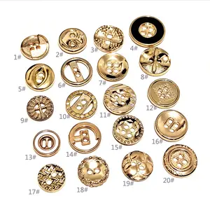 High Quality Customized Golden Badge Buttons Metal Glaze Crafts Design Women's Coat Buttons