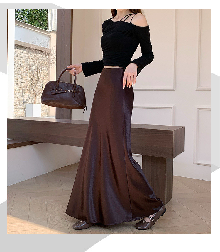 Verified Supplier Long Tail Skirts Soft Silk, Adjustable Waist