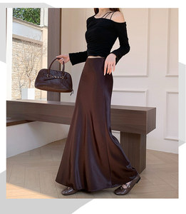 Verified Supplier Long Tail Skirts Soft Silk, Adjustable Waist