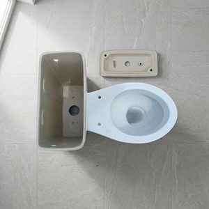 Ensemble WC moderne iranien deux pièces en céramique blanche avec chasse d'eau double, abattant de siège souple et siphon en S - Product Image 3