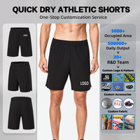 Shorts de course légers à séchage rapide avec ourlet fendu et impression par transfert thermique pour hommes, shorts de sport d'entraînement