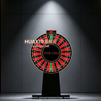 Roue de la Fortune Américaine Autoportante HUAXI en Acrylique et Métal, 1200mm, Rotation à 360 Degrés, Logo Personnalisé pour Événements Chanceux