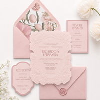 Invitations de mariage en typographie, suite d'invitations de mariage personnalisées, carte d'invitation de mariage gaufrée avec enveloppe