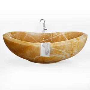Bañeras modernas de nuevo diseño, muebles de baño personalizados, bañeras independientes de piedra de ónix de lujo