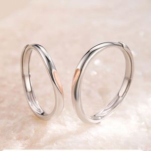 Romantic Simple Heart Puzzle Couple <b>Ring</b> for Wedding Jewelry Valentine's Day Gift Open <b>Adjustable</b> <b>Ring</b> - Product Image 2