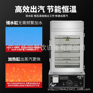 Steamed Bun Cabinet 5 6 Layer Glass Door Electric Heating Food Display Warming Equipment Commercial Use Adjustable Racks - Product Image 2