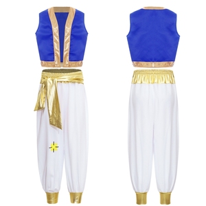Disfraz de Príncipe Árabe para Niños de 6 a 16 Años, Conjunto de Chaleco y Pantalones para Representaciones, Actuaciones y Fiestas Temáticas de Carnaval - Product Image 5