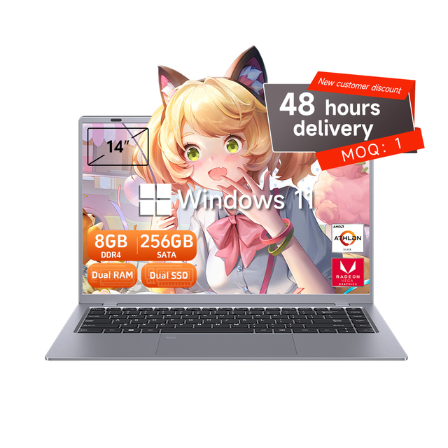 14 Inch AMD Ordinateur Portable New Business Laptop 8GB RAM 256GB SSD Windows 11 Pro Laptops Brand New WIFI6 BT5 1920*1080 IPS