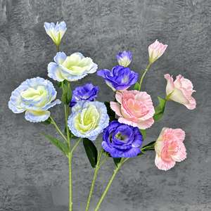 Elegante Real Touch Rosa Blanco Tallo largo Flor artificial Flor decorativa <span class=keywords><strong>Eustoma</strong></span> <span class=keywords><strong>Grandiflorum</strong></span> para la decoración de la boda - Product Image 3