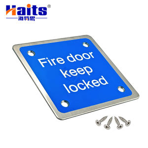 Panneau de <span class=keywords><strong>porte</strong></span> en acier inoxydable, panneau de <span class=keywords><strong>porte</strong></span> <span class=keywords><strong>coupe</strong></span>-<span class=keywords><strong>feu</strong></span>, panneau « garder la <span class=keywords><strong>porte</strong></span> verrouillée », indicateur de sécurité mural - Product Image 3