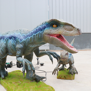 Parc d'attractions à thème <span class=keywords><strong>Jurassic</strong></span> <span class=keywords><strong>World</strong></span>, Velociraptor animatronique en métal pour l'extérieur, Aire de jeux pour parc d'aventure, jardin et maternelle - Product Image 2