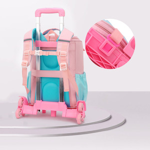 Sacs d'école <span class=keywords><strong>licorne</strong></span> <span class=keywords><strong>à</strong></span> <span class=keywords><strong>roulettes</strong></span> détachables grande capacité personnalisés en usine pour filles et garçons étudiants - Product Image 4