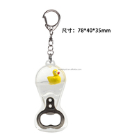 Ouvre-bouteille de bière en acrylique véritable avec canard flottant à l'intérieur, aimants de réfrigérateur, thème marin, souvenir touristique, porte-clés créatif