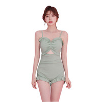 Nuovo costume da bagno intero da donna primavera calda gonna conservatore stile angolo piatto piccolo petto costume da bagno