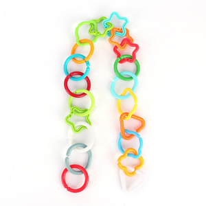 Mainan Bayi Plastik, Aksesori Perjalanan Cincin Teether Link Loop Bulat Menghubungkan untuk Kursi Mobil dan Kereta Dorong - Product Image 1