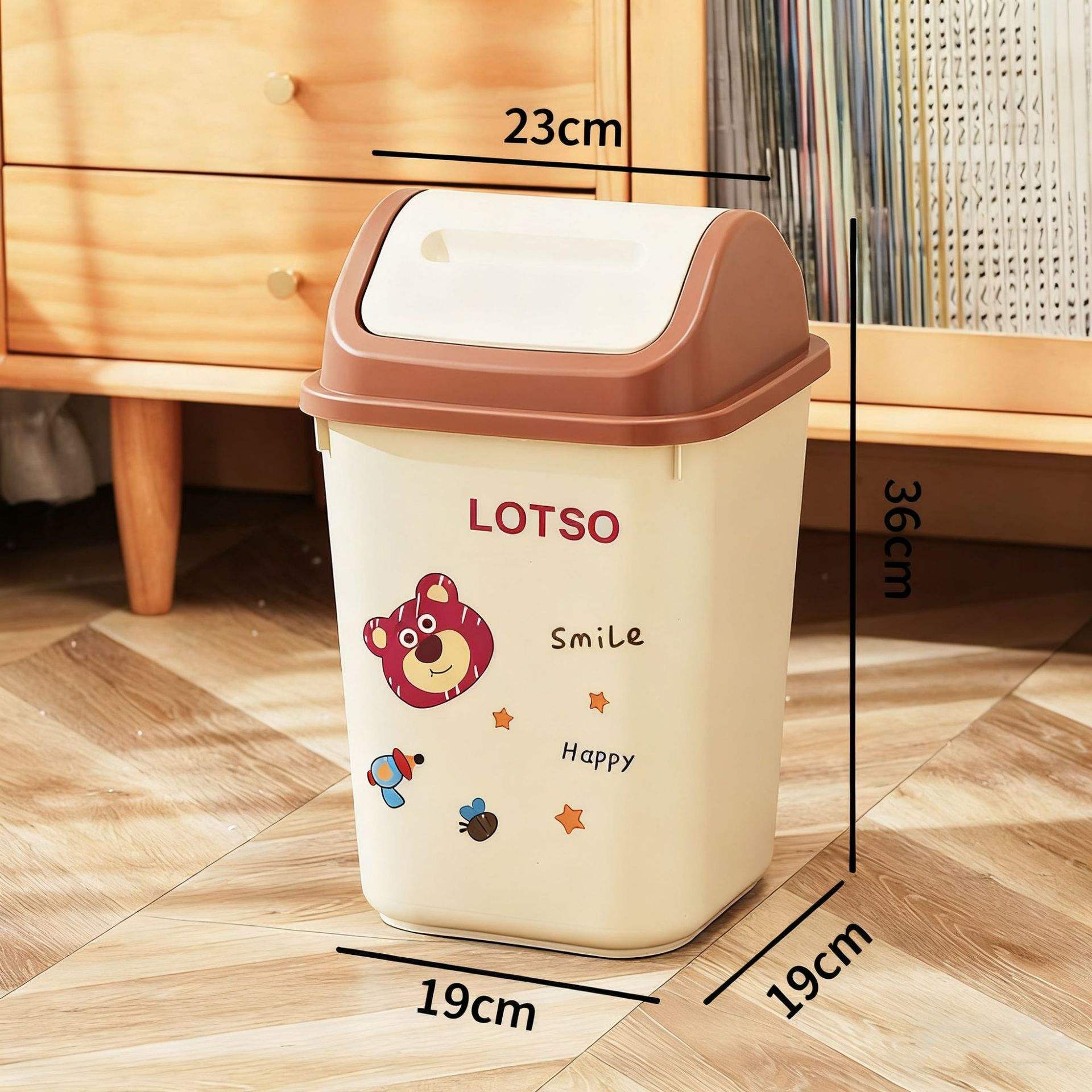 ขนาดใหญ่พร้อมฝาปิดแบบบานพับ [แถมสติกเกอร์การ์ตูน DIY ฟรี]