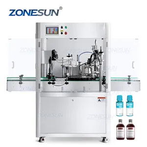 ZONESUN, bomba peristáltica de alta velocidad, máquina rotativa automática de llenado y tapado de líquidos de botellas, 2,