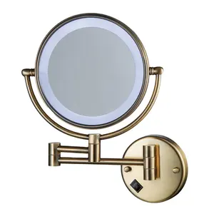 Beelee M1208GTF Goldene Beleuchtet Bad Spiegel für Make-Up mit 5X Lupe