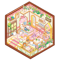 Lot de blocs d'autocollants réutilisables avec animaux de dessin animé mignons pour créer votre propre scène miniature de magasin, autocollants créatifs pour scrapbooking