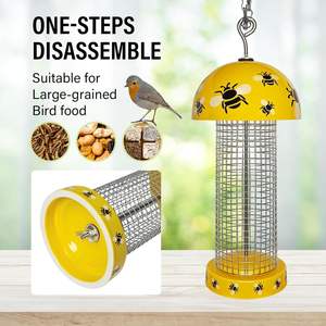 Alimentadores De Pássaros de Cerâmica Oniya 11 Polegada Malha Selvagem Do Pássaro Alimentador com Bloqueio Tampa & Cabide Ajustável À Prova <span class=keywords><strong>Dome</strong></span> para Decoração Do Jardim - Product Image 4