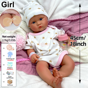 Muñecas de Silicona Realistas con Anatomía Correcta, 45 cm, Cuerpo Completo de Silicona, Calidad Cinematográfica, Boca Abierta, Muñecas Reborn para Niñas - Product Image 2